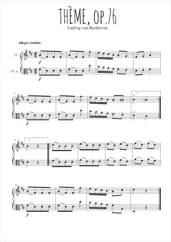 Téléchargez la partition de Thème Op.76